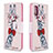 Custodia Portafoglio In Pelle Fantasia Modello Cover con Supporto B01F per Samsung Galaxy A41 Rosa