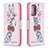 Custodia Portafoglio In Pelle Fantasia Modello Cover con Supporto B01F per Samsung Galaxy A52 5G Rosa