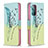 Custodia Portafoglio In Pelle Fantasia Modello Cover con Supporto B01F per Samsung Galaxy A72 4G Verde Pastello