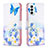 Custodia Portafoglio In Pelle Fantasia Modello Cover con Supporto B01F per Samsung Galaxy F23 5G Blu