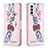 Custodia Portafoglio In Pelle Fantasia Modello Cover con Supporto B01F per Samsung Galaxy F23 5G Rosa