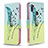 Custodia Portafoglio In Pelle Fantasia Modello Cover con Supporto B01F per Samsung Galaxy M11 Verde Pastello