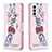 Custodia Portafoglio In Pelle Fantasia Modello Cover con Supporto B01F per Samsung Galaxy M23 5G Rosa