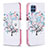 Custodia Portafoglio In Pelle Fantasia Modello Cover con Supporto B01F per Samsung Galaxy M32 4G Bianco