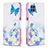 Custodia Portafoglio In Pelle Fantasia Modello Cover con Supporto B01F per Samsung Galaxy M32 4G Blu