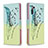 Custodia Portafoglio In Pelle Fantasia Modello Cover con Supporto B01F per Samsung Galaxy Note 10 5G Verde Pastello