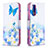 Custodia Portafoglio In Pelle Fantasia Modello Cover con Supporto B01F per Samsung Galaxy S20 FE 5G Blu