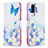 Custodia Portafoglio In Pelle Fantasia Modello Cover con Supporto B01F per Vivo Y53s 4G Blu