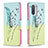 Custodia Portafoglio In Pelle Fantasia Modello Cover con Supporto B01F per Xiaomi Mi 11i 5G Verde Pastello