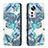 Custodia Portafoglio In Pelle Fantasia Modello Cover con Supporto B01F per Xiaomi Mi 12S Pro 5G Cielo Blu