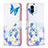 Custodia Portafoglio In Pelle Fantasia Modello Cover con Supporto B01F per Xiaomi Poco C50 Blu