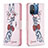Custodia Portafoglio In Pelle Fantasia Modello Cover con Supporto B01F per Xiaomi Poco C55 Rosa