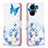 Custodia Portafoglio In Pelle Fantasia Modello Cover con Supporto B01F per Xiaomi Poco C65 Blu