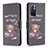Custodia Portafoglio In Pelle Fantasia Modello Cover con Supporto B01F per Xiaomi Poco M4 Pro 5G Grigio Scuro