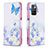 Custodia Portafoglio In Pelle Fantasia Modello Cover con Supporto B01F per Xiaomi Redmi 10 (2022) Blu