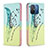 Custodia Portafoglio In Pelle Fantasia Modello Cover con Supporto B01F per Xiaomi Redmi 11A 4G Verde Pastello