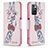 Custodia Portafoglio In Pelle Fantasia Modello Cover con Supporto B01F per Xiaomi Redmi Note 11 4G (2021) Rosa