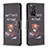 Custodia Portafoglio In Pelle Fantasia Modello Cover con Supporto B01F per Xiaomi Redmi Note 11 Pro 4G Grigio Scuro
