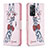 Custodia Portafoglio In Pelle Fantasia Modello Cover con Supporto B01F per Xiaomi Redmi Note 11 Pro 4G Rosa