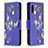 Custodia Portafoglio In Pelle Fantasia Modello Cover con Supporto B03F per Samsung Galaxy A02 Blu Notte