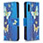 Custodia Portafoglio In Pelle Fantasia Modello Cover con Supporto B03F per Samsung Galaxy A02 Cielo Blu
