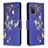 Custodia Portafoglio In Pelle Fantasia Modello Cover con Supporto B03F per Samsung Galaxy A02s Blu Notte