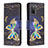 Custodia Portafoglio In Pelle Fantasia Modello Cover con Supporto B03F per Samsung Galaxy A02s Nero