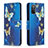 Custodia Portafoglio In Pelle Fantasia Modello Cover con Supporto B03F per Samsung Galaxy A03s Cielo Blu