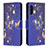 Custodia Portafoglio In Pelle Fantasia Modello Cover con Supporto B03F per Samsung Galaxy A04s Blu Notte