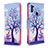 Custodia Portafoglio In Pelle Fantasia Modello Cover con Supporto B03F per Samsung Galaxy A11 Lavanda