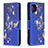 Custodia Portafoglio In Pelle Fantasia Modello Cover con Supporto B03F per Samsung Galaxy A12 5G Blu Notte