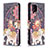 Custodia Portafoglio In Pelle Fantasia Modello Cover con Supporto B03F per Samsung Galaxy A12 5G Marrone
