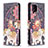 Custodia Portafoglio In Pelle Fantasia Modello Cover con Supporto B03F per Samsung Galaxy A12 Marrone