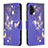 Custodia Portafoglio In Pelle Fantasia Modello Cover con Supporto B03F per Samsung Galaxy A13 4G Blu Notte