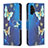 Custodia Portafoglio In Pelle Fantasia Modello Cover con Supporto B03F per Samsung Galaxy A13 4G Cielo Blu