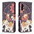 Custodia Portafoglio In Pelle Fantasia Modello Cover con Supporto B03F per Samsung Galaxy A13 5G Marrone