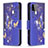 Custodia Portafoglio In Pelle Fantasia Modello Cover con Supporto B03F per Samsung Galaxy A22s 5G Blu Notte