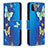 Custodia Portafoglio In Pelle Fantasia Modello Cover con Supporto B03F per Samsung Galaxy A22s 5G Cielo Blu