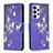 Custodia Portafoglio In Pelle Fantasia Modello Cover con Supporto B03F per Samsung Galaxy A23 4G Blu Notte