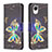 Custodia Portafoglio In Pelle Fantasia Modello Cover con Supporto B03F per Samsung Galaxy A23 5G SC-56C Nero