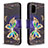 Custodia Portafoglio In Pelle Fantasia Modello Cover con Supporto B03F per Samsung Galaxy A31 Nero
