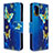 Custodia Portafoglio In Pelle Fantasia Modello Cover con Supporto B03F per Samsung Galaxy A41 Cielo Blu