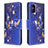 Custodia Portafoglio In Pelle Fantasia Modello Cover con Supporto B03F per Samsung Galaxy A51 4G Blu Notte