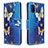 Custodia Portafoglio In Pelle Fantasia Modello Cover con Supporto B03F per Samsung Galaxy A51 4G Cielo Blu