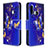 Custodia Portafoglio In Pelle Fantasia Modello Cover con Supporto B03F per Samsung Galaxy A70E Blu Notte