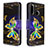 Custodia Portafoglio In Pelle Fantasia Modello Cover con Supporto B03F per Samsung Galaxy A70E Nero