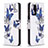 Custodia Portafoglio In Pelle Fantasia Modello Cover con Supporto B03F per Samsung Galaxy A72 4G Blu