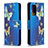 Custodia Portafoglio In Pelle Fantasia Modello Cover con Supporto B03F per Samsung Galaxy A72 4G Cielo Blu