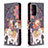 Custodia Portafoglio In Pelle Fantasia Modello Cover con Supporto B03F per Samsung Galaxy A72 4G Marrone