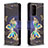 Custodia Portafoglio In Pelle Fantasia Modello Cover con Supporto B03F per Samsung Galaxy A72 4G Nero